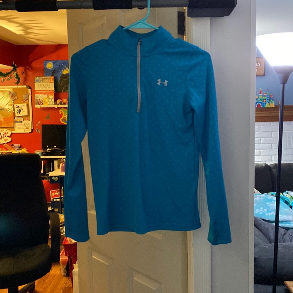 Girls Large Blue Under Armor Half Zip/ Girls Blue Half Zip